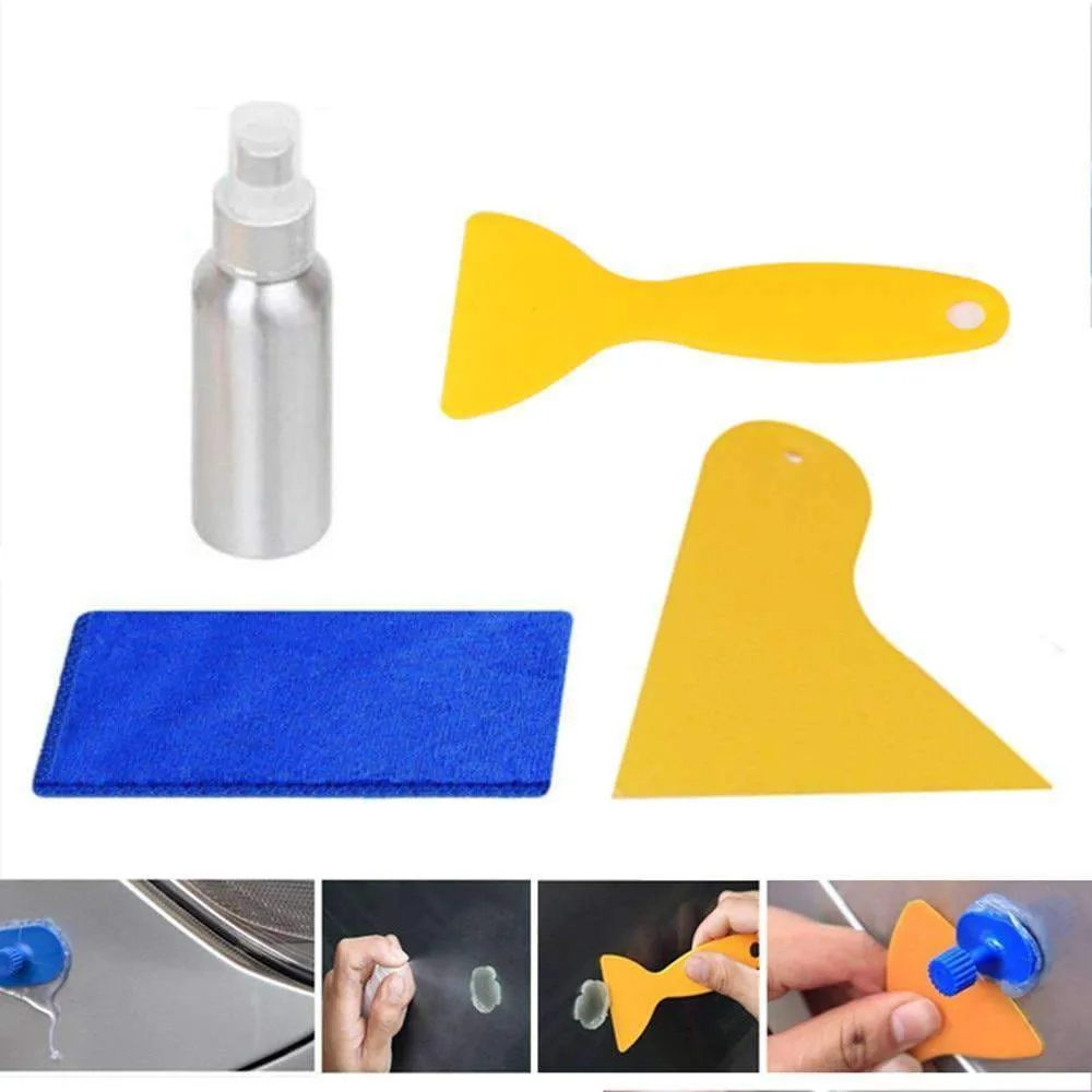 Car Dent Remover Cleaning Kit (Scrapers, Cleaning Alcohol, Microfiber Rag)