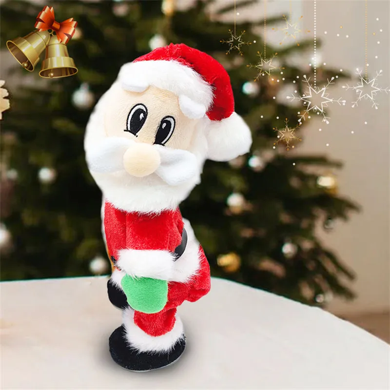 Christmas Electric Shaking Hips Santa Claus Plush Toy for Kids