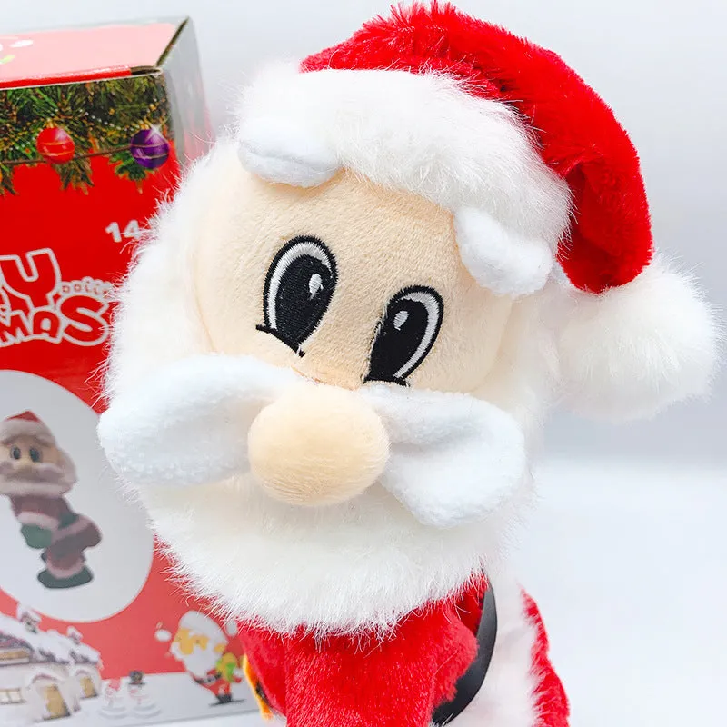 Christmas Electric Shaking Hips Santa Claus Plush Toy for Kids