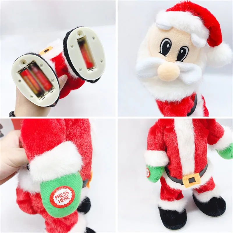 Christmas Electric Shaking Hips Santa Claus Plush Toy for Kids