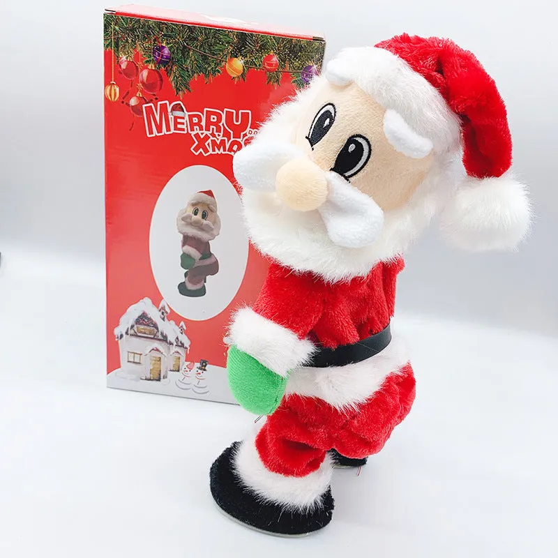 Christmas Electric Shaking Hips Santa Claus Plush Toy for Kids