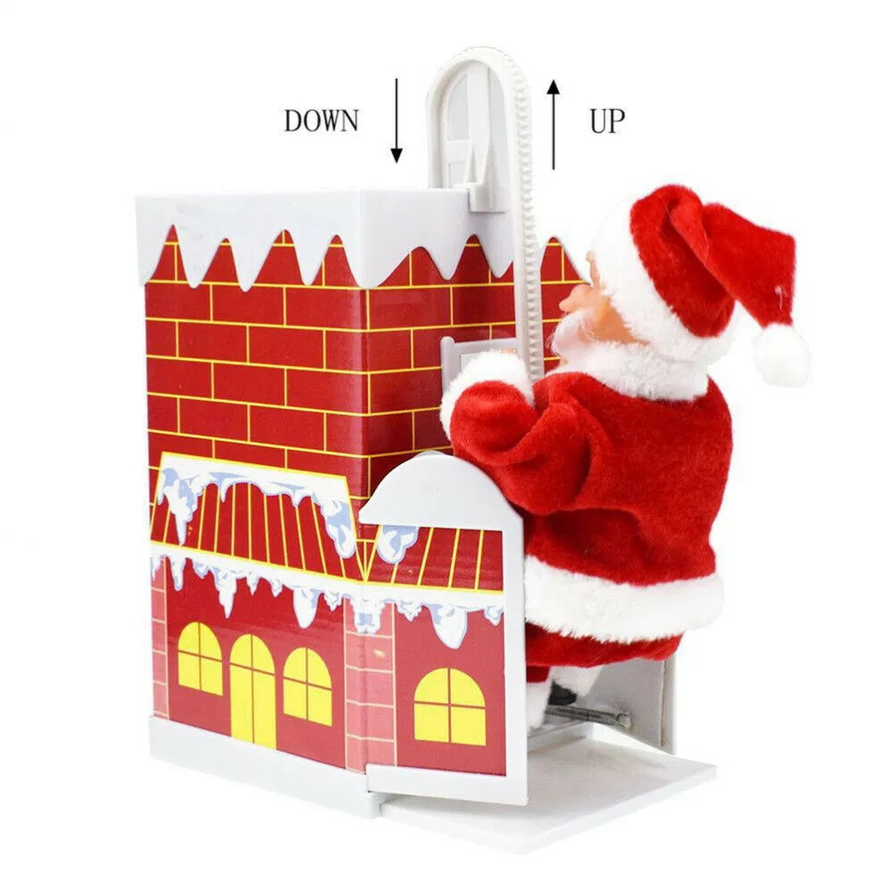 Christmas Santa Claus Doll Over the Wall Electric Toy