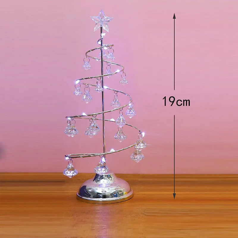 Christmas Tree Light Crystal Night Lamps for Holiday Room Decor