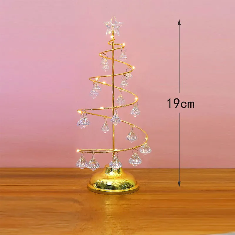 Christmas Tree Light Crystal Night Lamps for Holiday Room Decor