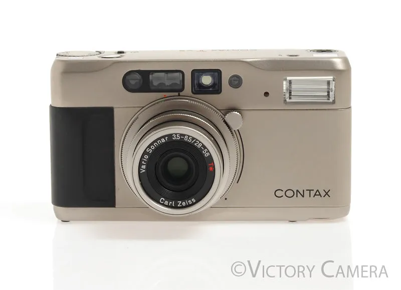 Contax TVS T VS Titanium Camera w/ Vario Sonnar 28-56mm T* Lens -Clean in Box-