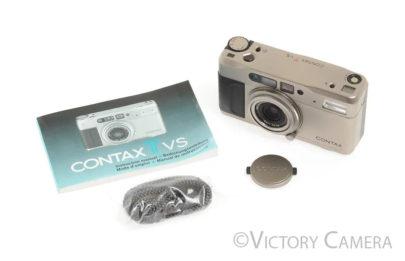 Contax TVS T VS Titanium Camera w/ Vario Sonnar 28-56mm T* Lens -Clean in Box-