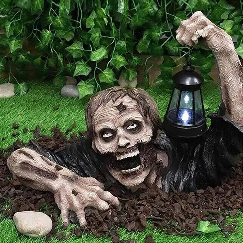 Creative Lantern Zombie Terror Halloween Outdoor Decor Garden Zombie Statue