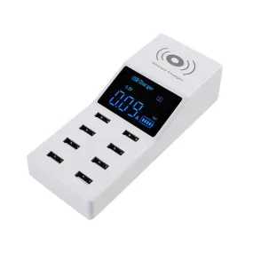 CRONY YC-CDA6A Socket 8USB Charging With Display Adapter dock dock charger QC3.0, wireless charger with LED display Aturos | White