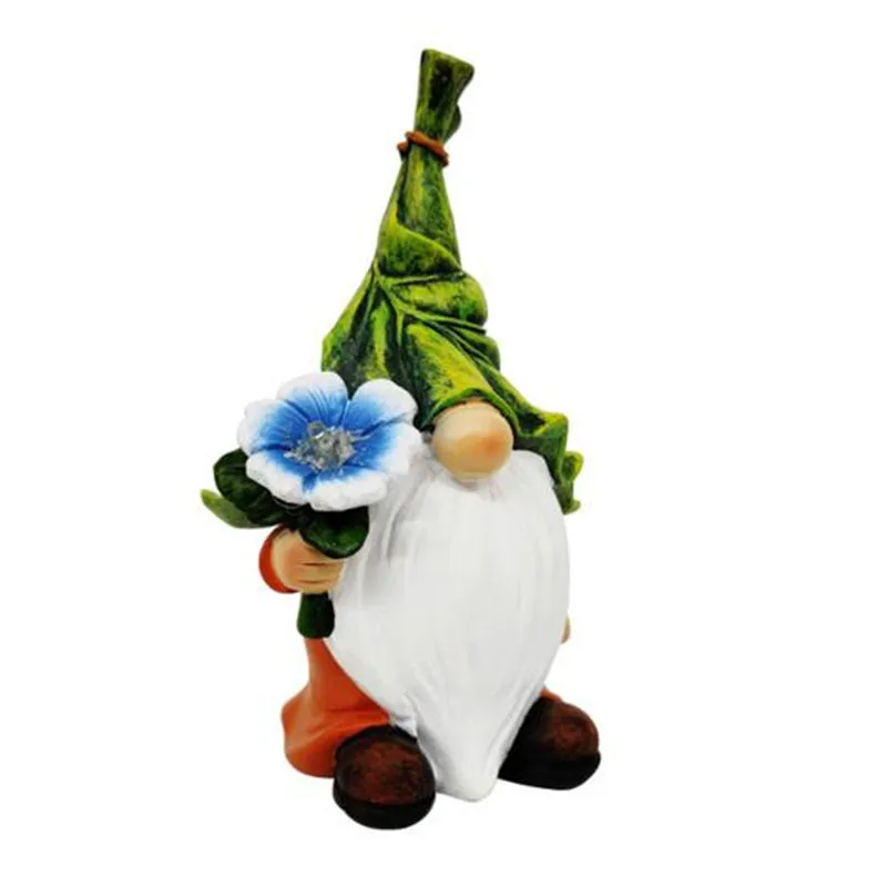 Cute Dwarf Faceless Elf Illuminated Outdoor Garden Statue Decoration