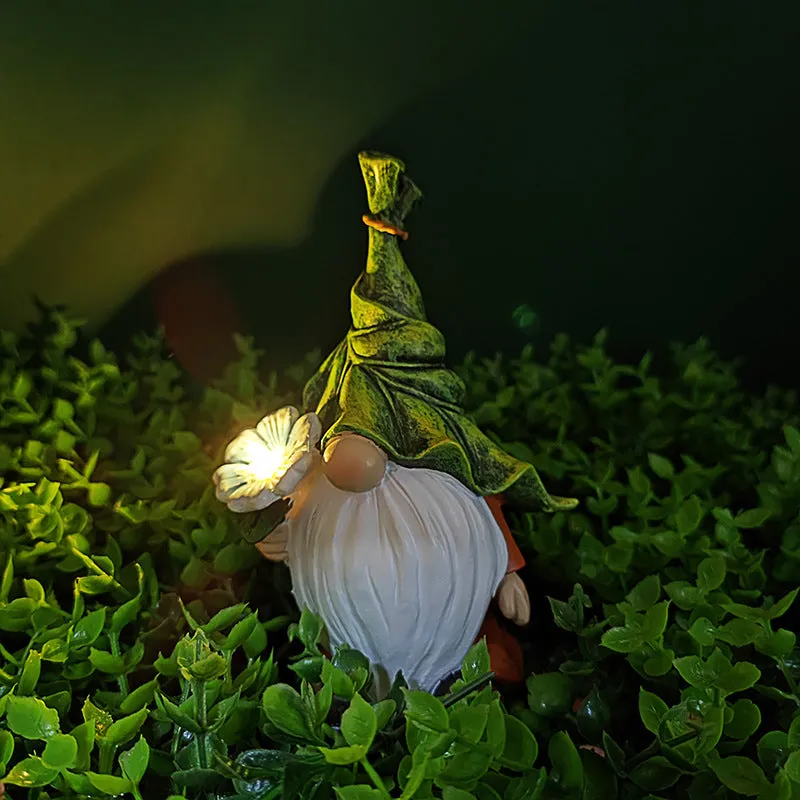 Cute Dwarf Faceless Elf Illuminated Outdoor Garden Statue Decoration