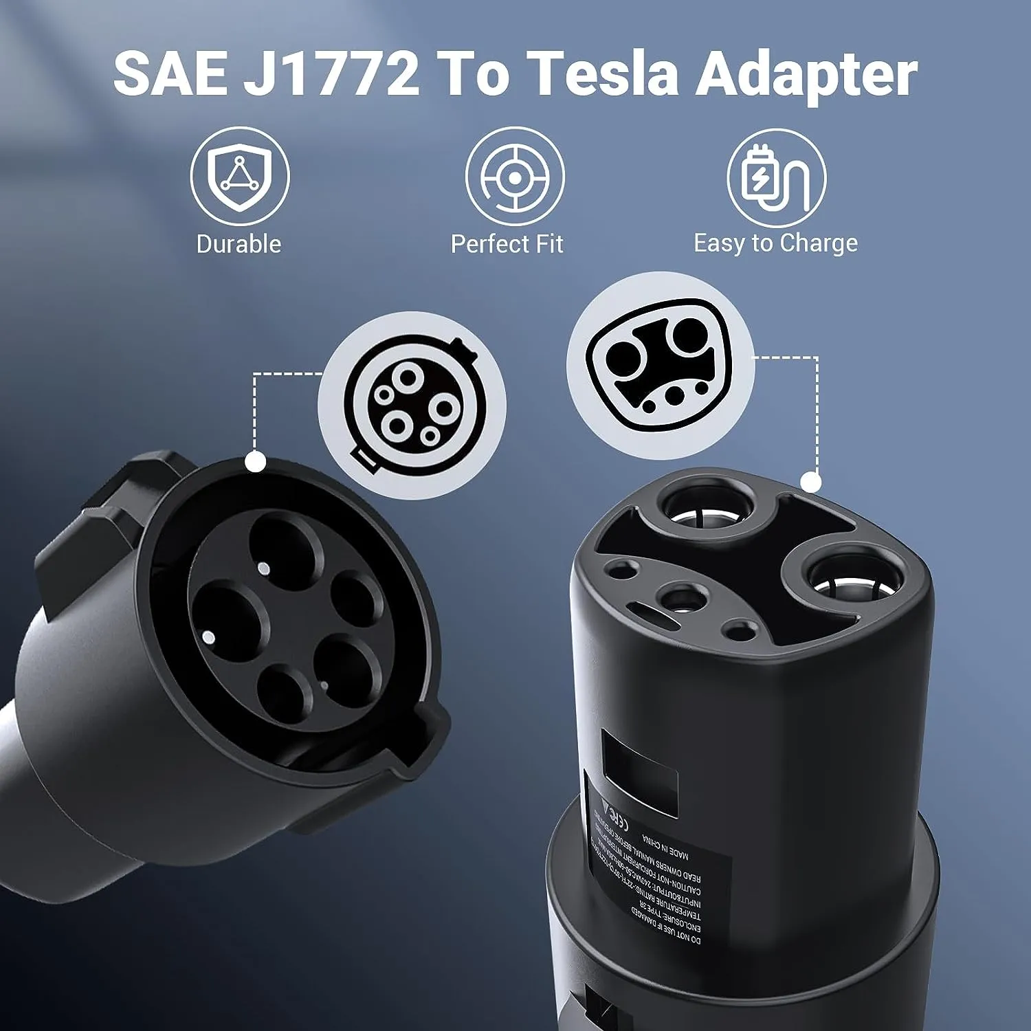 Daolar Tesla Charger Adapter, J1772 to Tesla Adapter 60 Amp / 240V AC  for Tesla model 3/s/y/x