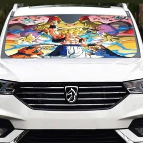 DBZ Goku Vegeta Fusion Saiyan Gogeta Colorful Design Streetwear Windshield Sunshade