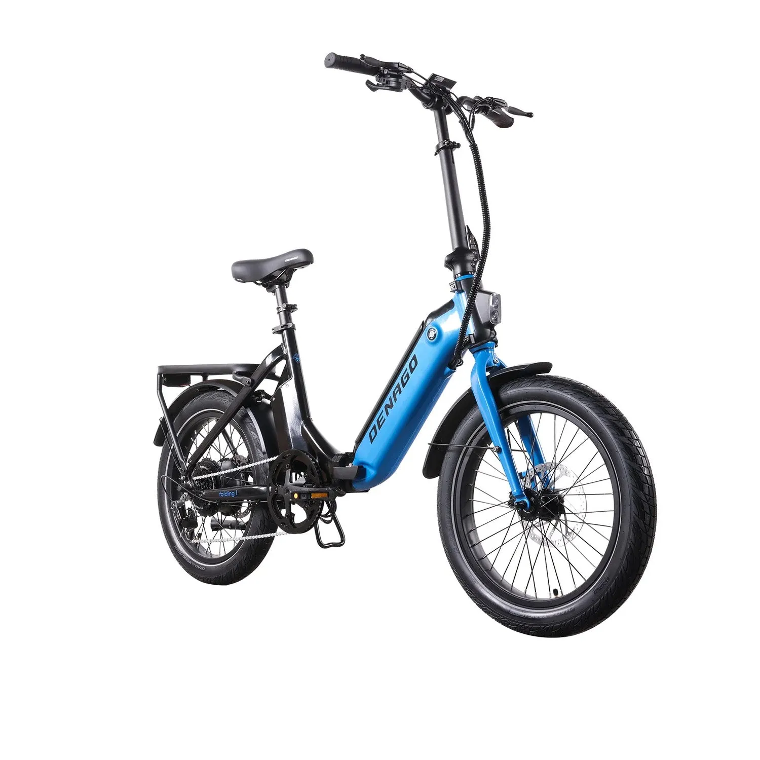 Denago Folding 1 ST E-Bike, 500 Watt, Low Step, Blue, One Size