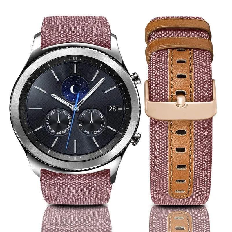 Denim & Leather Watch Straps Compatible with the Garmin Vivomove 3s