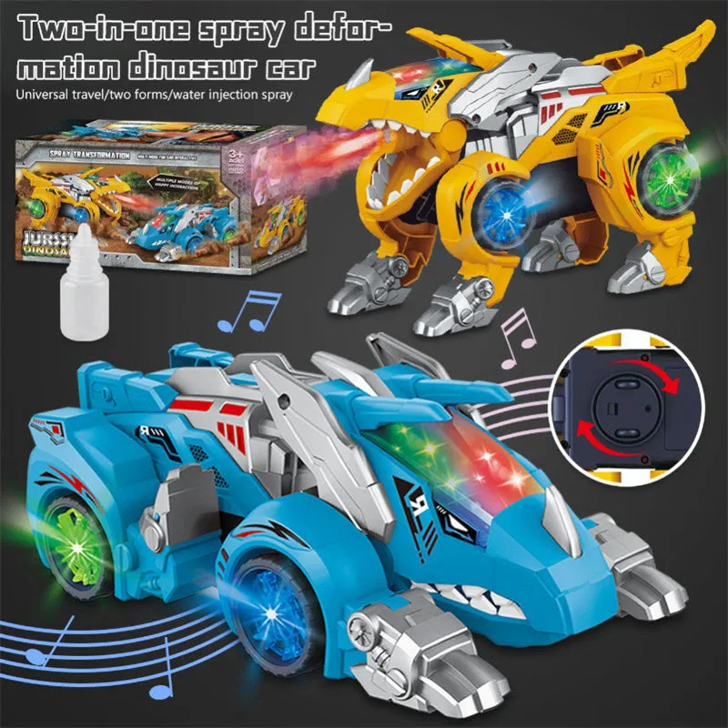 Dinosaur Transformer Car Toy with LED Light and Music