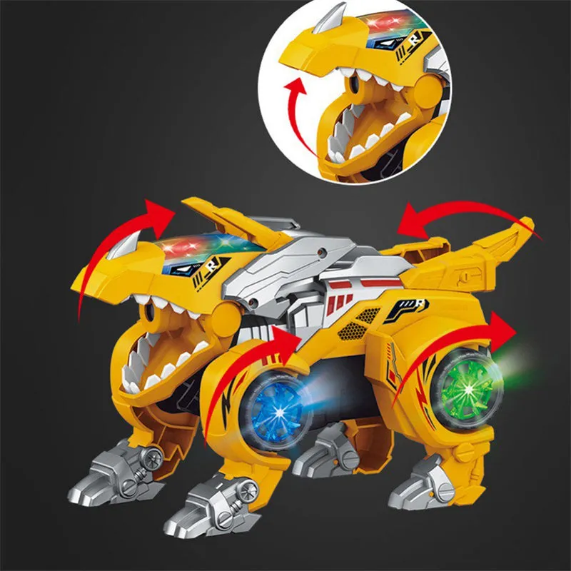 Dinosaur Transformer Car Toy with LED Light and Music