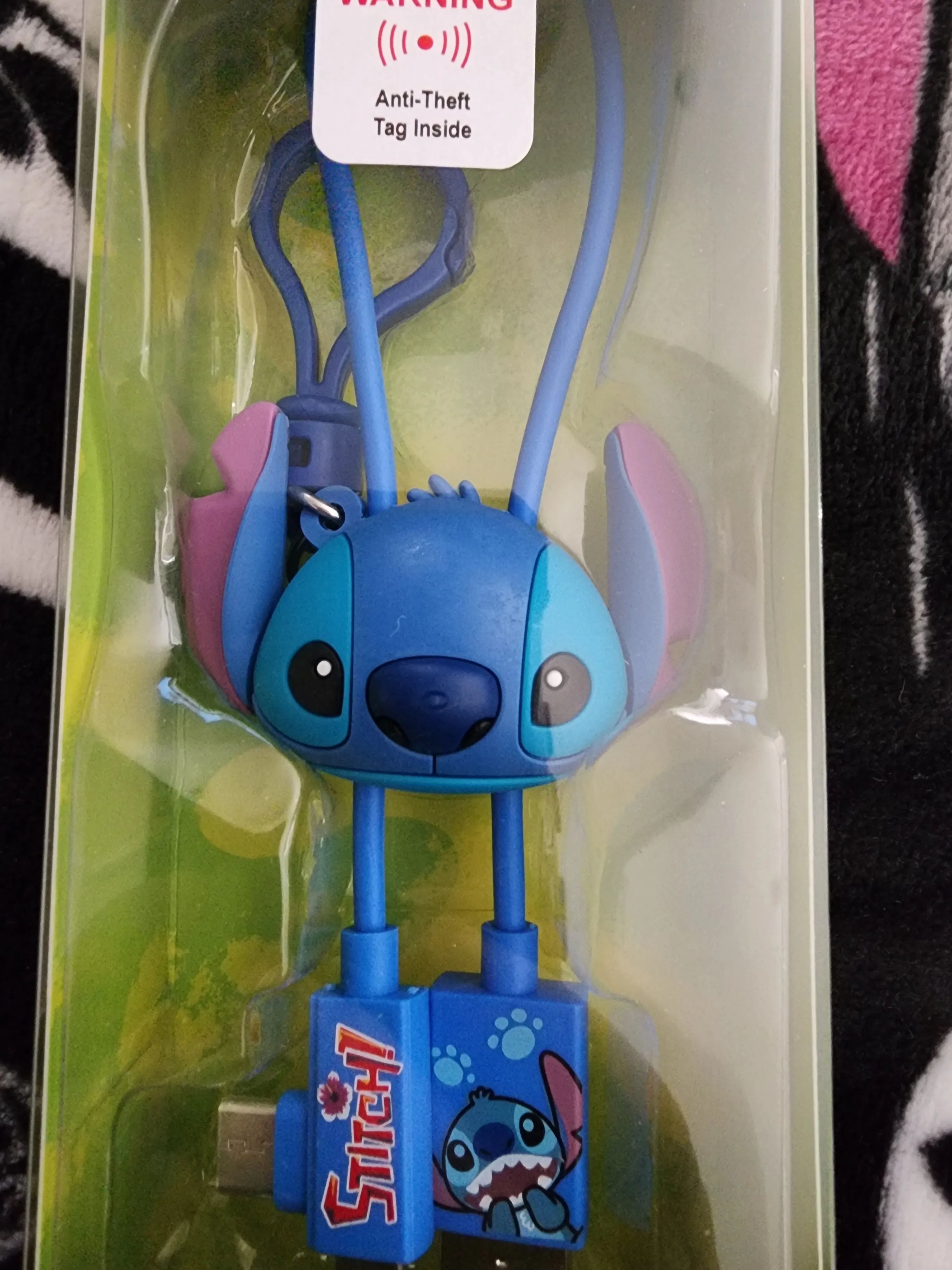 Disney Stitch USB Bag Clip Phone Charging Cord