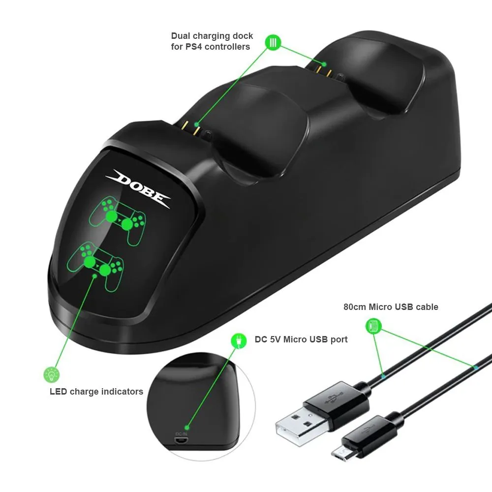 Dobe Dual Charging Dock for PS4 Wireless Controllers