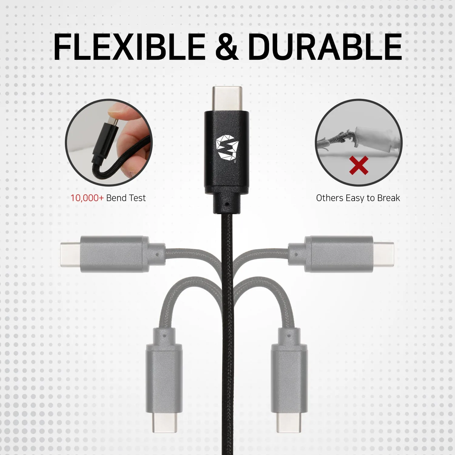 [Dome Cable] C to C Fast Charging Cable 6ft Metal housing USB C to USB C with braiding - 1Pack