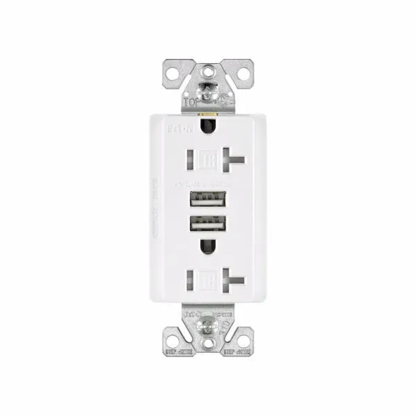 Eaton TR7756 Combo USB Charger Tamper Resistant Receptacle