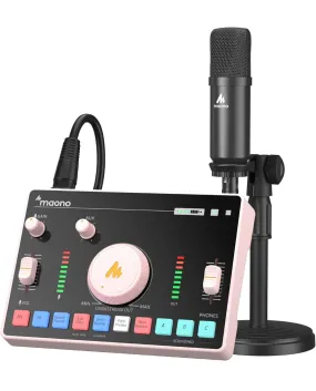 (Electronics) MAONO Streaming Audio Mixer/Audio Interface and XLR Condenser Microphone with Pro-preamp/Bluetooth/48V Phantom Power for Live Streaming, Podcast Recording/MaonoCaster AMC2A NEO