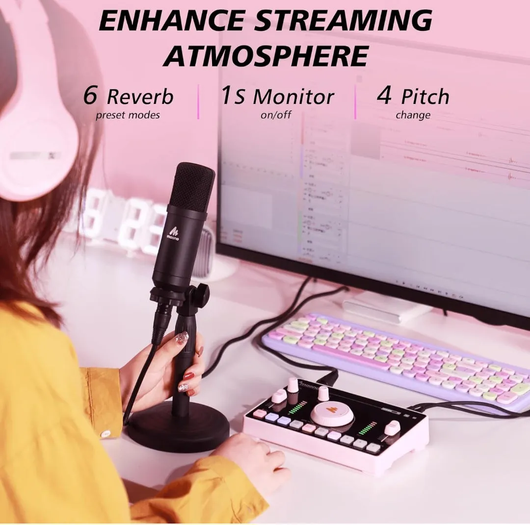 (Electronics) MAONO Streaming Audio Mixer/Audio Interface and XLR Condenser Microphone with Pro-preamp/Bluetooth/48V Phantom Power for Live Streaming, Podcast Recording/MaonoCaster AMC2A NEO