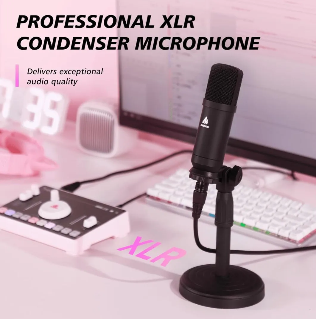 (Electronics) MAONO Streaming Audio Mixer/Audio Interface and XLR Condenser Microphone with Pro-preamp/Bluetooth/48V Phantom Power for Live Streaming, Podcast Recording/MaonoCaster AMC2A NEO