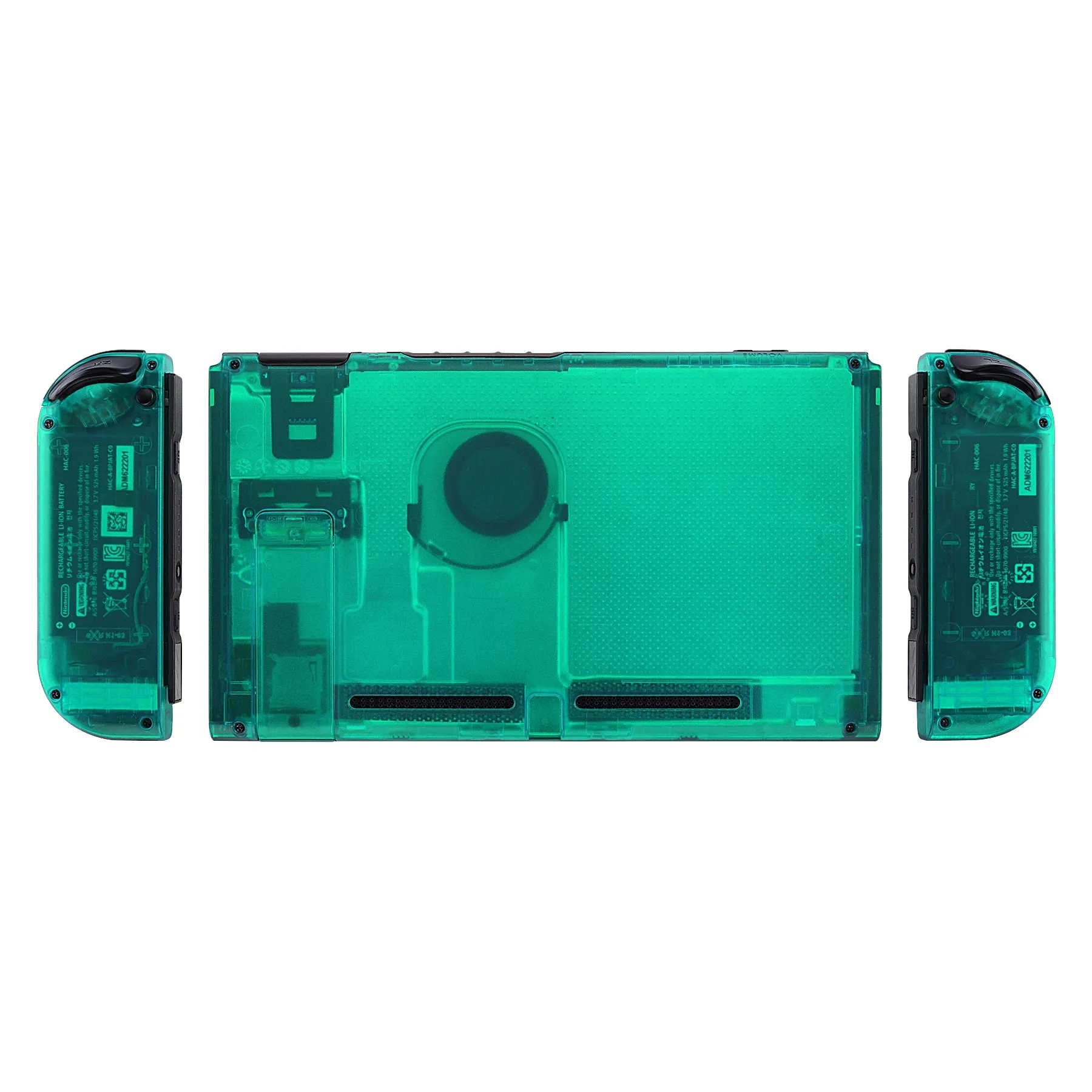 eXtremeRate Back Plate for NS Switch Console, NS Joycon Handheld Controller Housing with Colorful Buttons, DIY Replacement Shell for Nintendo Switch -Emerald Green - QM508