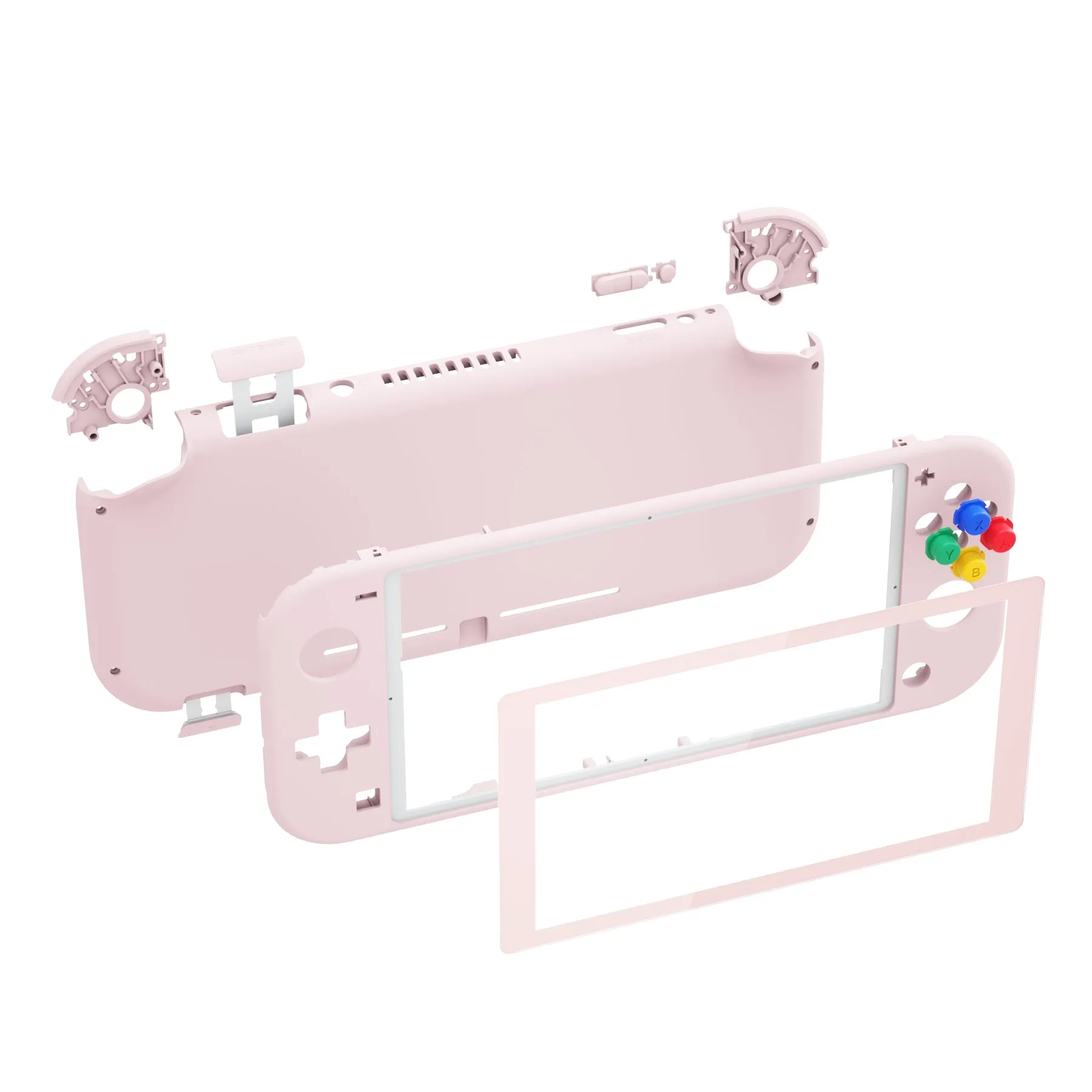 eXtremeRate Cherry Blossoms Pink DIY Replacement Shell for Nintendo Switch Lite, NSL Handheld Controller Housing w/ Screen Protector, Custom Case Cover for Nintendo Switch Lite - DLP306