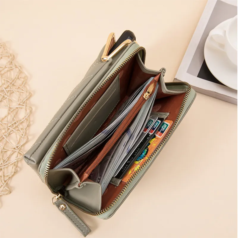 Fashion Zipper Pure Color Simple Mini Wild PU Leather Purse