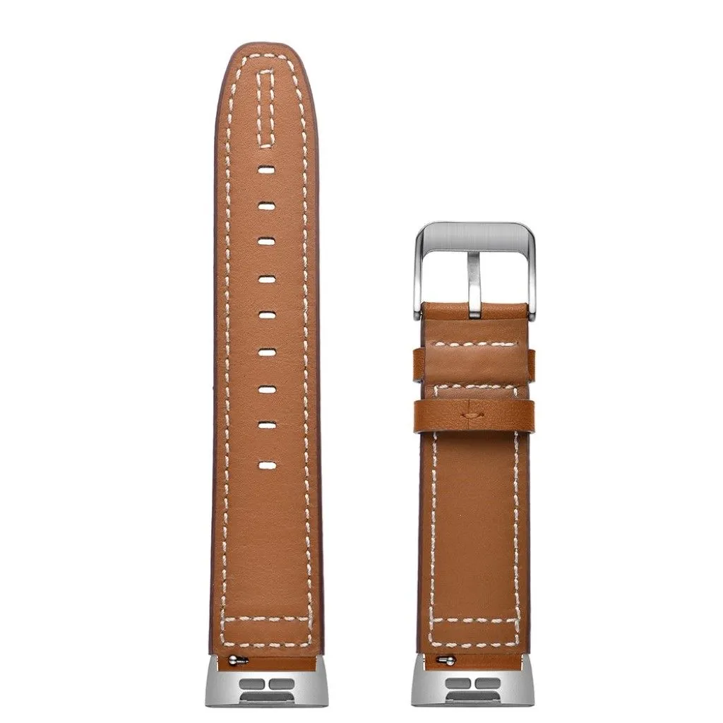 Fitbit Charge 3 comfortable genuine leather watch band - Brown