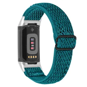 Fitbit Charge 5 elastic nylon watch strap - Cyan