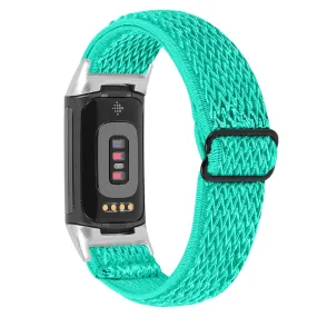 Fitbit Charge 5 elastic nylon watch strap - Mint Green