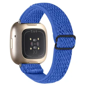 Fitbit Sense / Versa 3 elastic watch strap with adjustable buckle - Sapphire