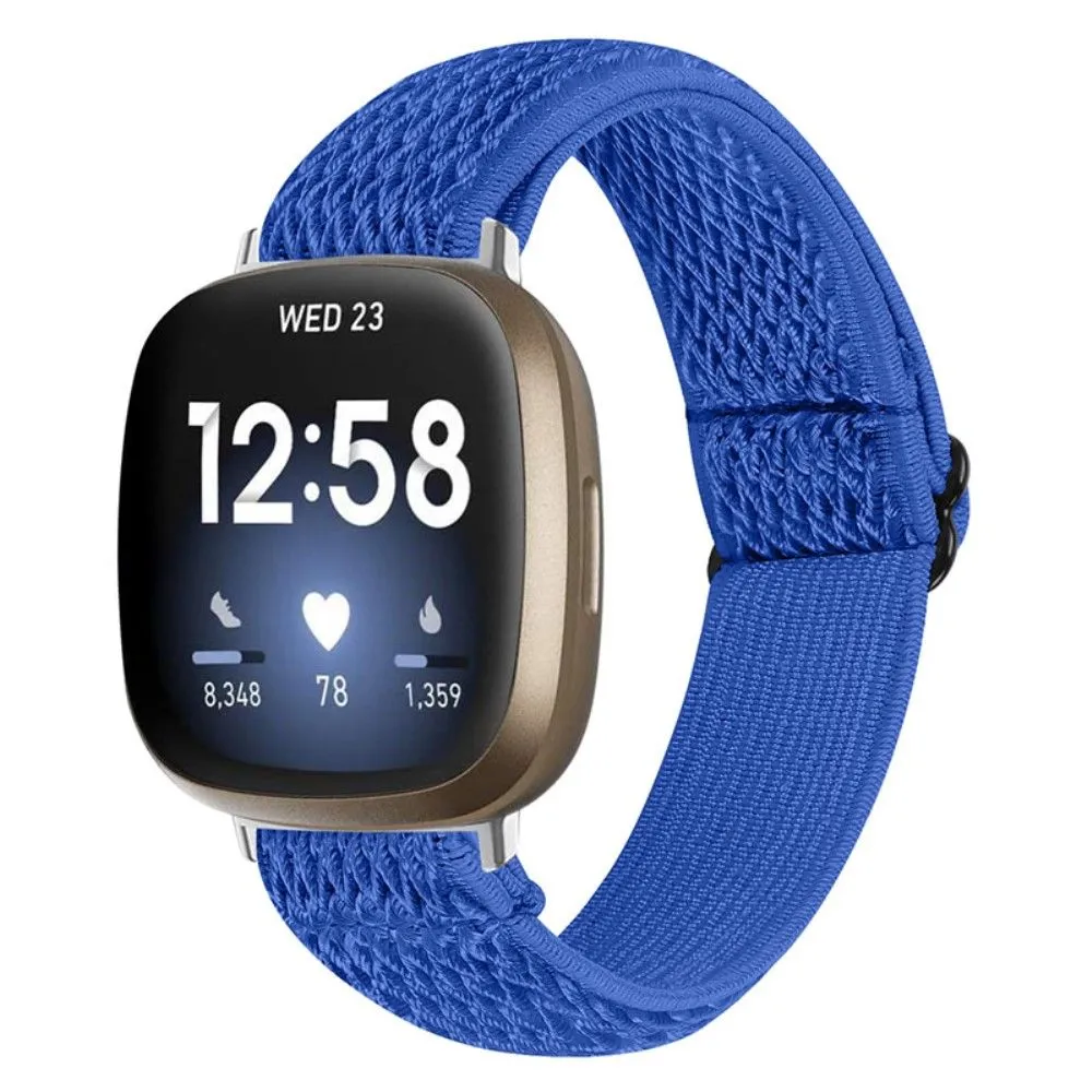 Fitbit Sense / Versa 3 elastic watch strap with adjustable buckle - Sapphire