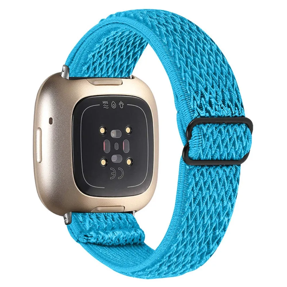 Fitbit Sense / Versa 3 elastic watch strap with adjustable buckle - Sky Blue