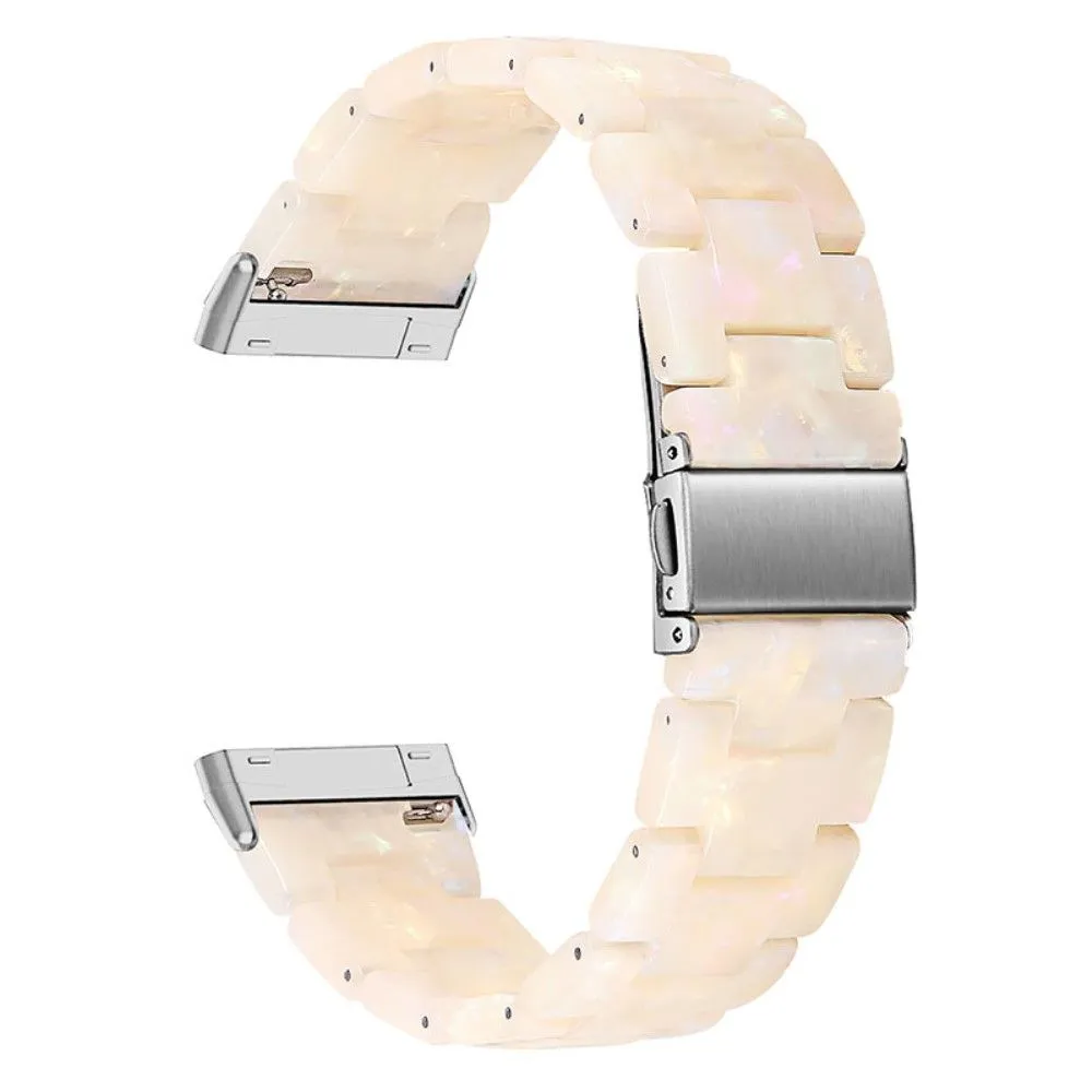 Fitbit Sense / Versa 3 resin bead watch strap - Fluorescent White