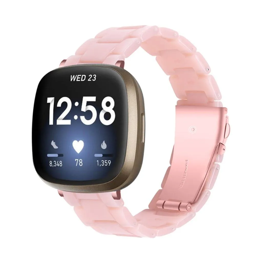 Fitbit Sense / Versa 3 resin bead watch strap - Pink