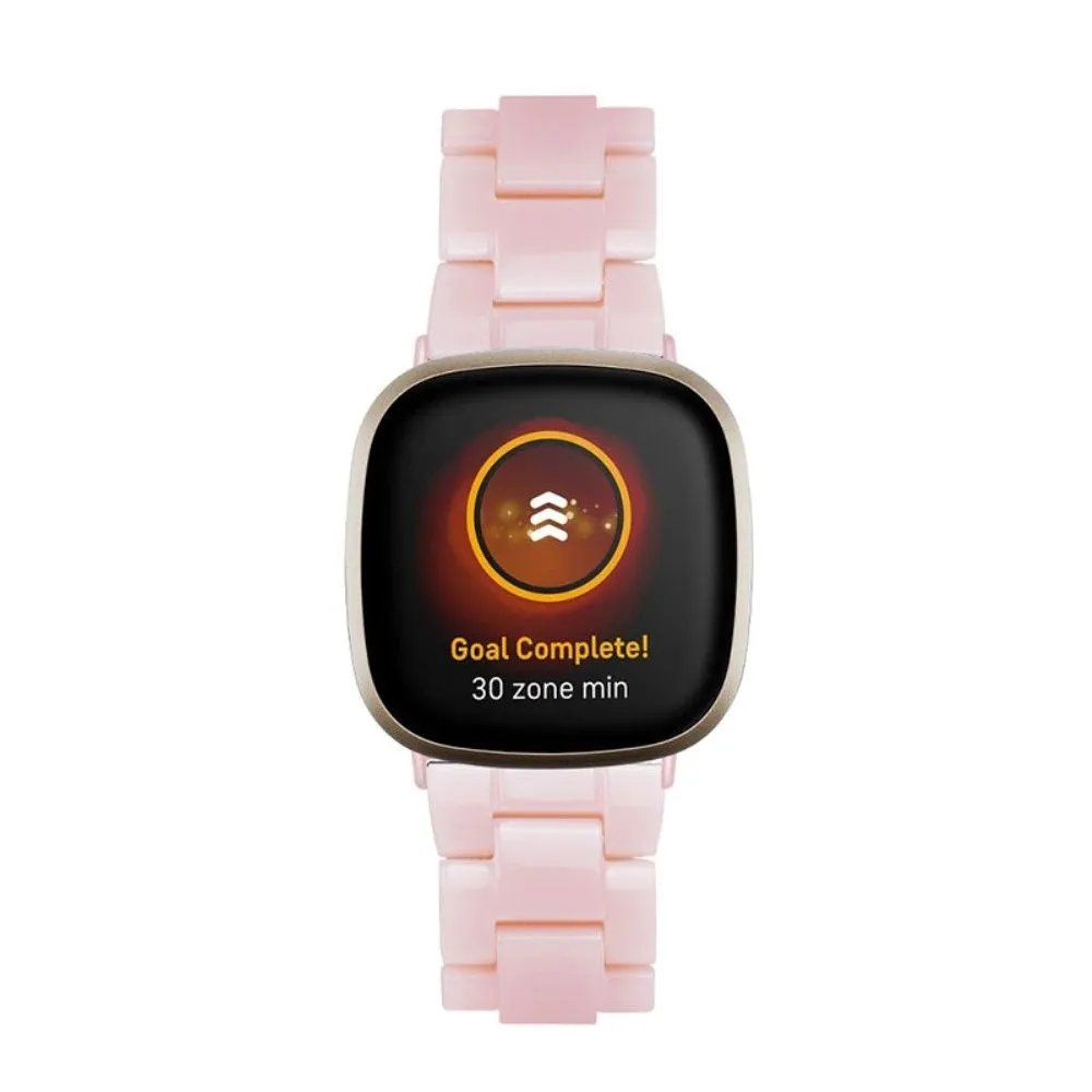 Fitbit Sense / Versa 3 resin bead watch strap - Pink