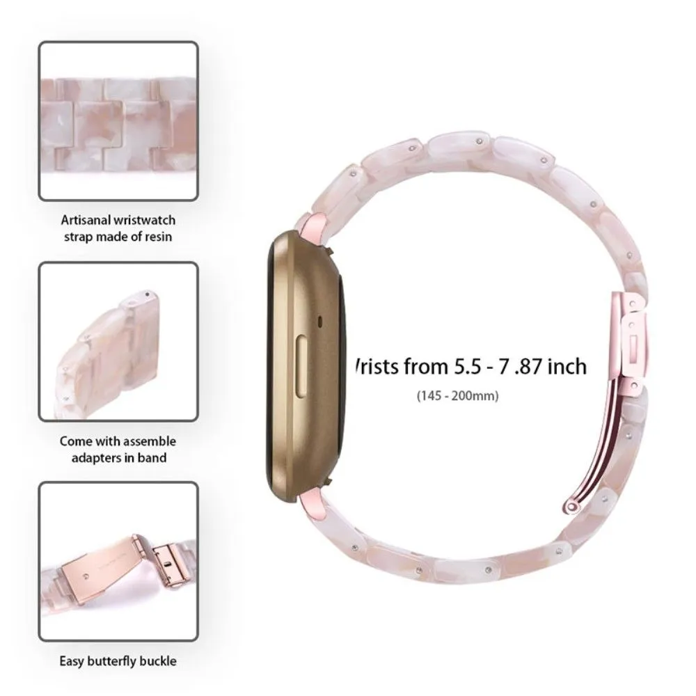 Fitbit Sense / Versa 3 resin bear watch strap - Pink Flowers