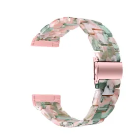 Fitbit Sense / Versa 3 resin bear watch strap - Pink / Green Flowers