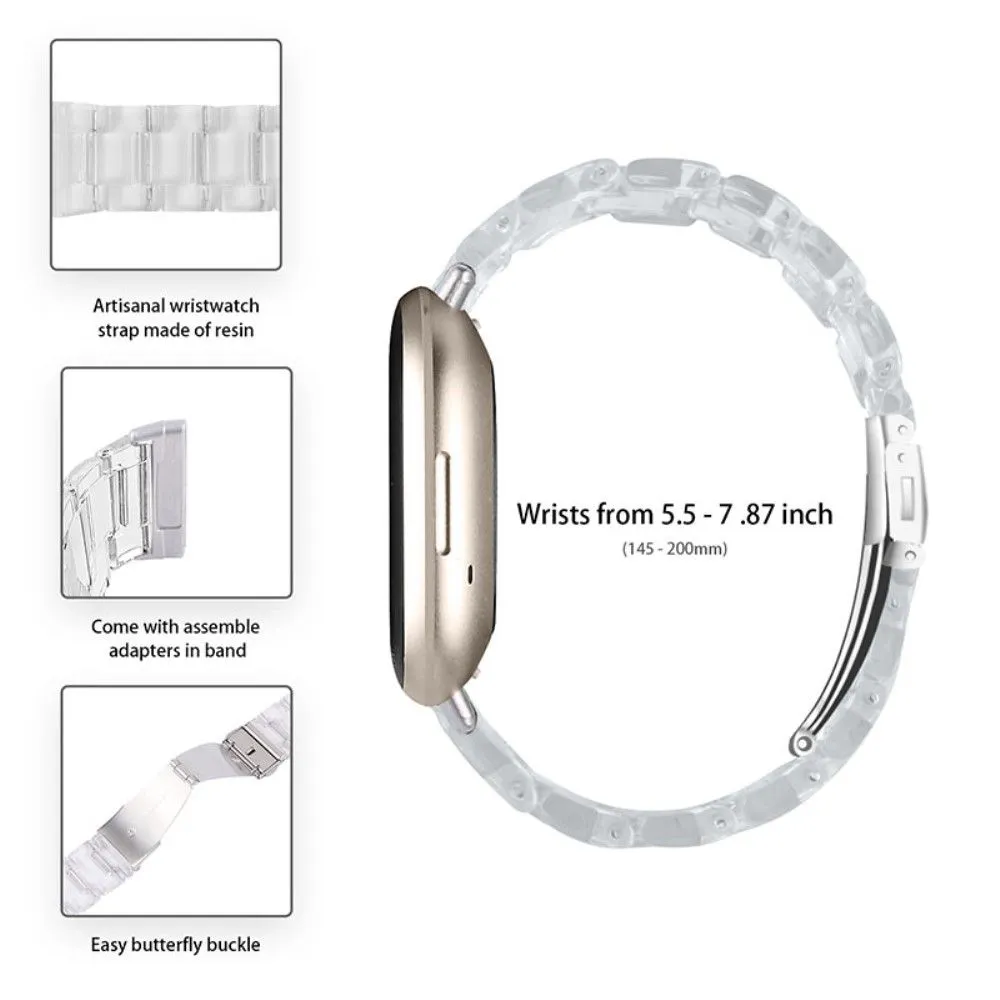 Fitbit Sense / Versa 3 resin bear watch strap - Transparent