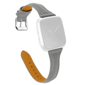 Fitbit Versa 2 / Versa Lite / Versa simple genuine leather watch strap - Grey