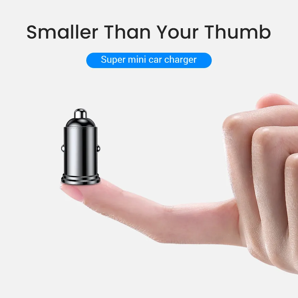 FIVI Car Charger for mobile phone quick charge 3.0  USB Charger for iphone 11 pro Samsung huawei xiaomi mini car chargeAll Metal