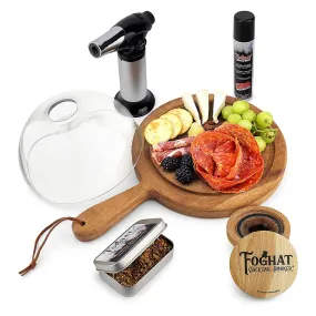 Foghat Charcuterie Cloche Set With Cocktail Smoker, Torch, Wood Fuel, & Butane