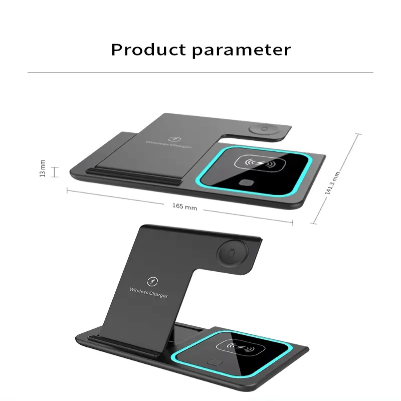 Foldable 3 In 1 Fast 15w QI Wireless Charging