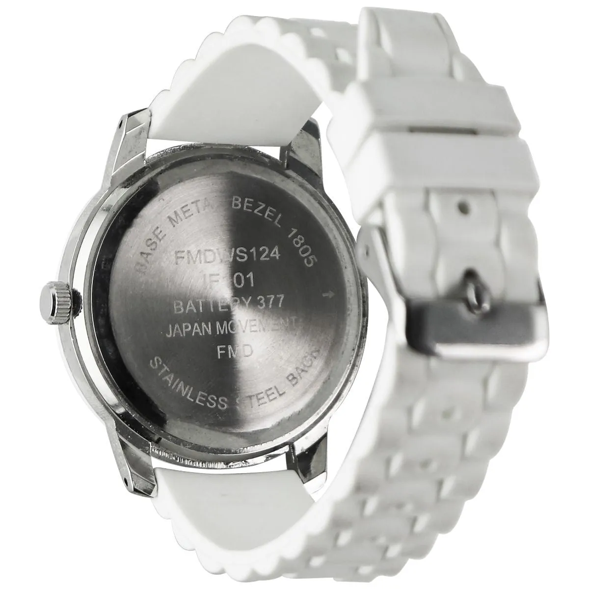 Folio Women&#39;s Casual Sport Watch with Textured Strap (FMDWS124) - White