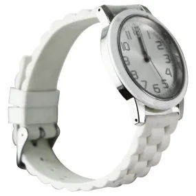 Folio Women&#39;s Casual Sport Watch with Textured Strap (FMDWS124) - White