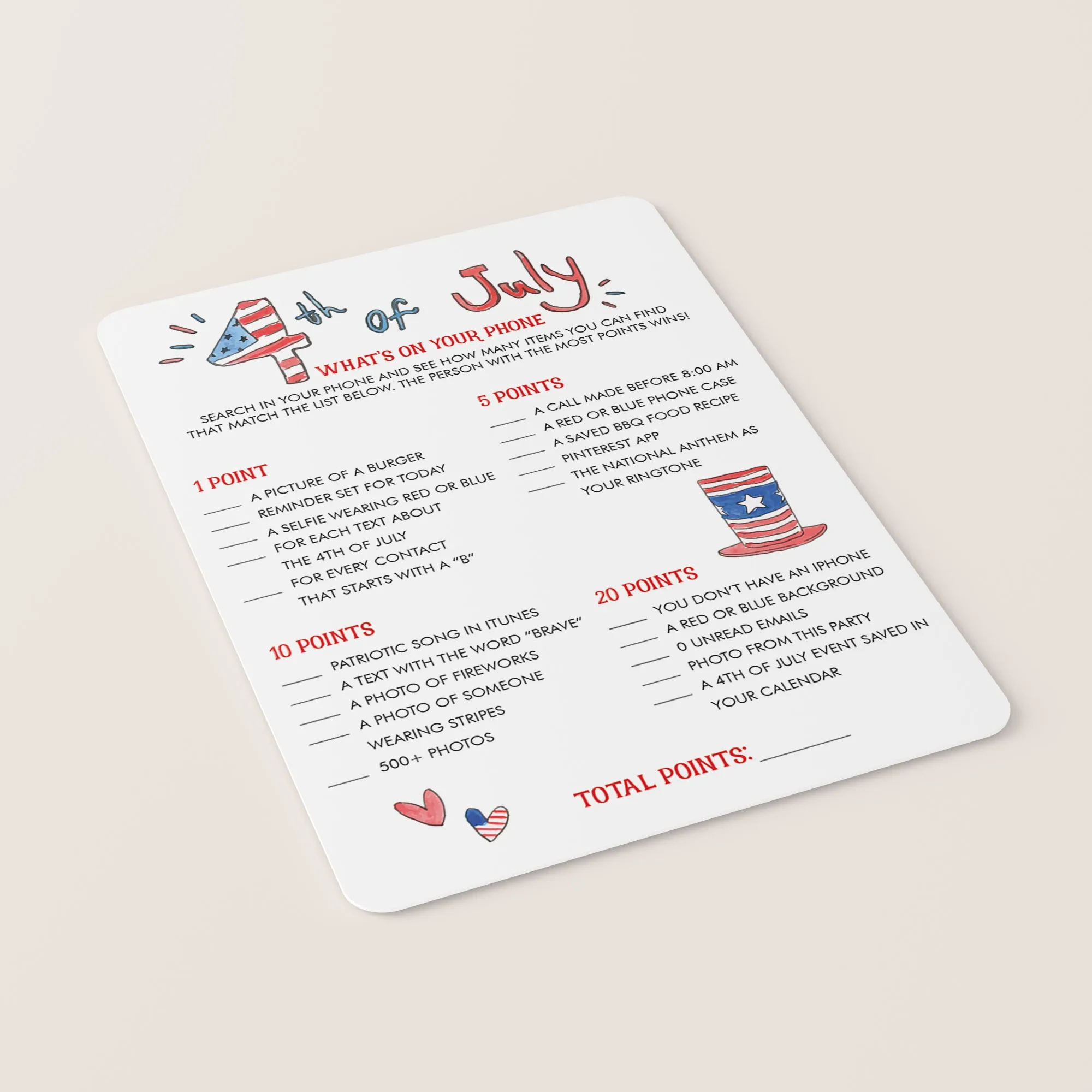 Fun Fourth of July BBQ Game Printable