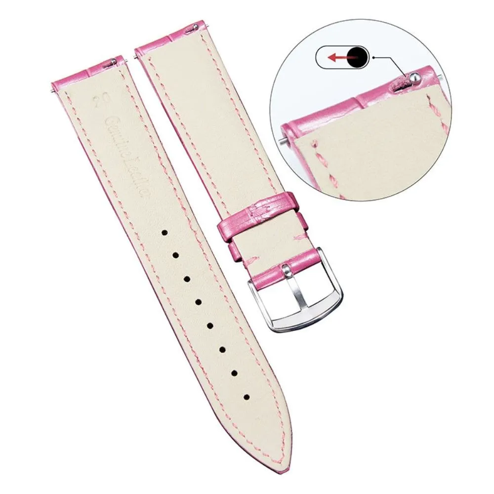 Garmin Venu / Vivoactive 3 / 3 Music crocodile texture leather watch strap - Pink